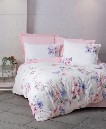 Suehiro Bäddset 240x220 cm - Rosa Vit Lila - Textil & mattor - Sängkläder - Bäddset & påslakanset