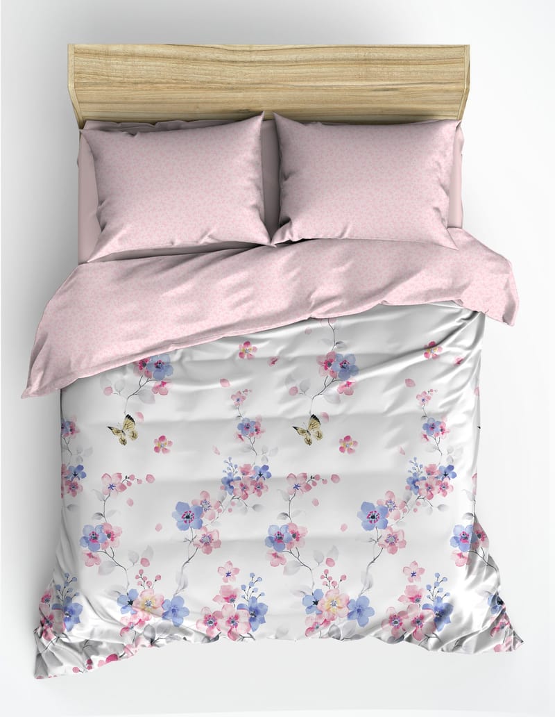Suehiro Bäddset 240x220 cm - Rosa Vit Lila - Textil & mattor - Sängkläder - Bäddset & påslakanset