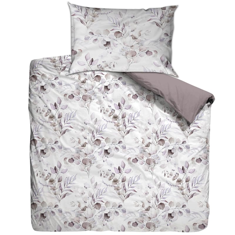Tharion Bäddset 140x200 cm - Nadia Lila Vit - Textil & mattor - Sängkläder - Bäddset & påslakanset
