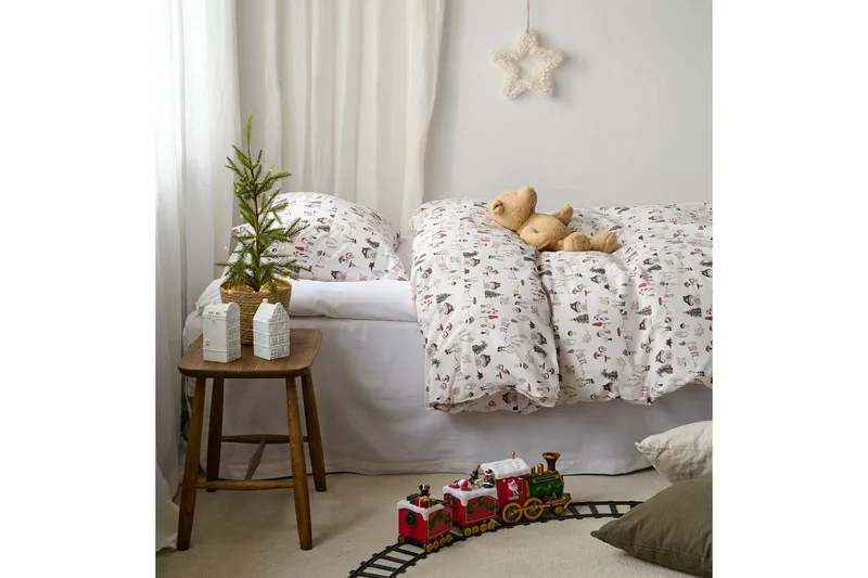 Påslakanset Enkelsäng 2-Dels Fingal Jul Vit - Vit - Textil & mattor - Sängkläder - Täcke