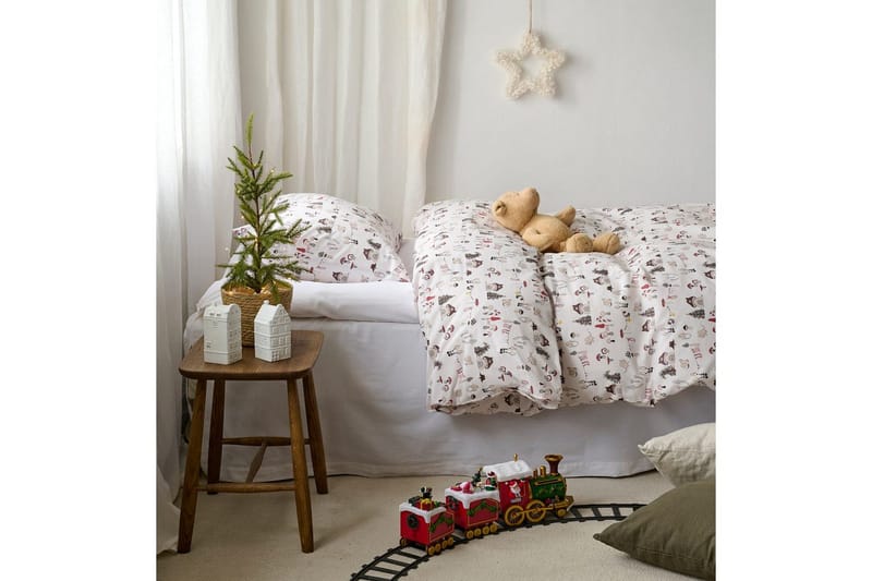 Påslakanset Enkelsäng 2-Dels Fingal Jul Vit - Vit - Textil & mattor - Sängkläder - Bäddset & påslakanset