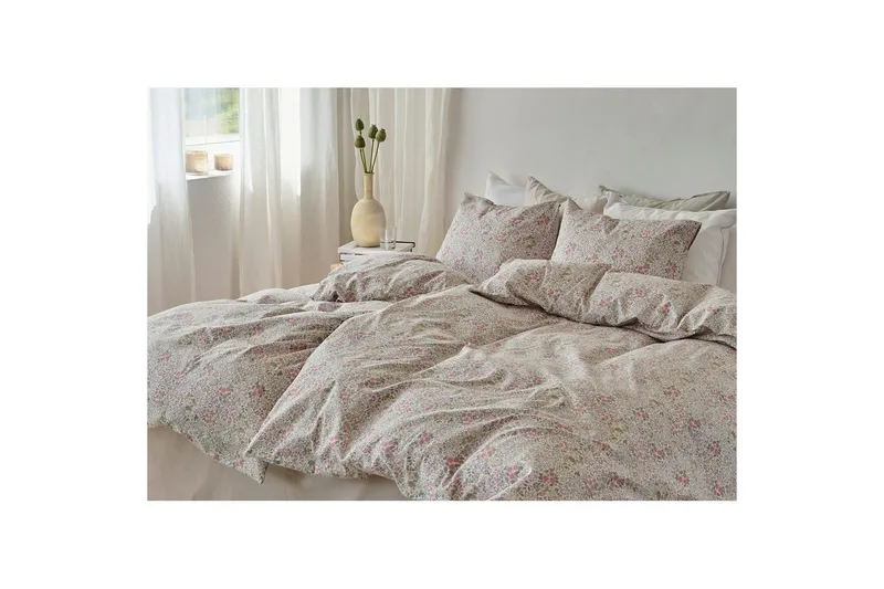 Påslakanset Enkelsäng 2-Dels Floret Sand - Brun - Textil & mattor - Sängkläder - Bäddset & påslakanset