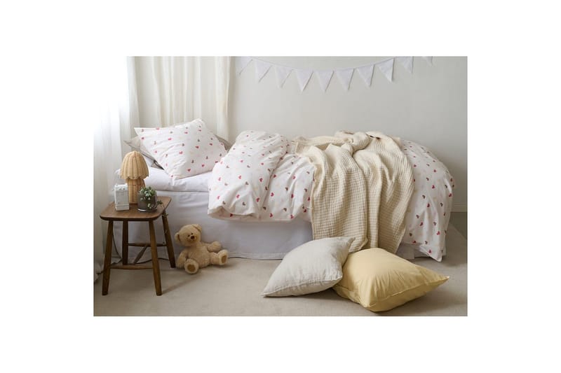 Påslakanset Enkelsäng 2-Dels Hjärtrud - Beige - Textil & mattor - Sängkläder - Täcke
