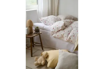 Påslakanset Enkelsäng 2-Dels Hjärtrud - Beige - Textil & mattor - Sängkläder - Bäddset & påslakanset
