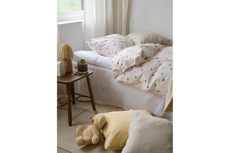 Påslakanset Enkelsäng 2-Dels Hjärtrud - Beige - Textil & mattor - Sängkläder - Bäddset & påslakanset