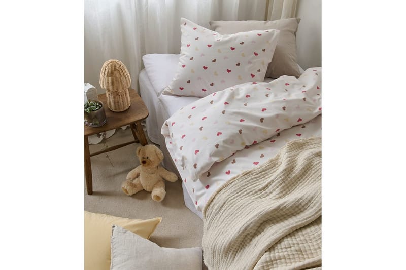 Påslakanset Enkelsäng 2-Dels Hjärtrud - Beige - Textil & mattor - Sängkläder - Täcke