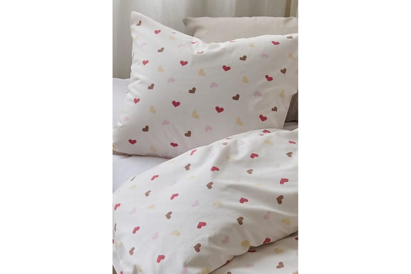 Påslakanset Enkelsäng 2-Dels Hjärtrud - Beige - Textil & mattor - Sängkläder - Täcke