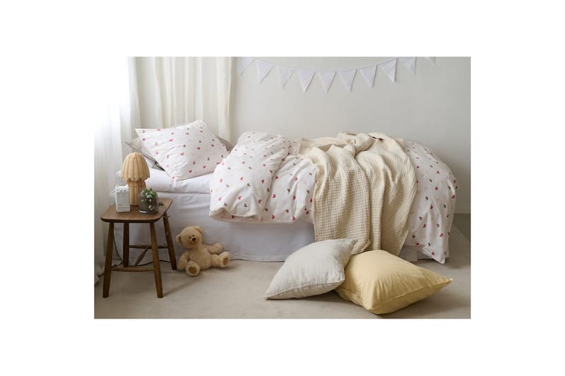 Påslakanset Enkelsäng 2-Dels Hjärtrud - Beige - Textil & mattor - Sängkläder - Täcke