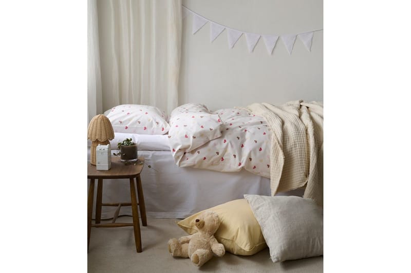 Påslakanset Enkelsäng 2-Dels Hjärtrud - Beige - Textil & mattor - Sängkläder - Bäddset & påslakanset