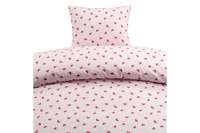 Påslakanset Enkelsäng 2-Dels Hjärtrud - Rosa - Textil & mattor - Sängkläder - Täcke