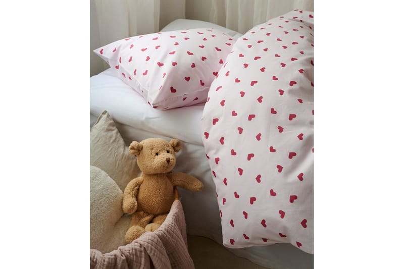 Påslakanset Enkelsäng 2-Dels Hjärtrud - Rosa - Textil & mattor - Sängkläder - Täcke