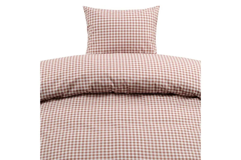 Påslakanset Enkelsäng 2-Dels Märta Ruta - Brun - Textil & mattor - Sängkläder - Täcke