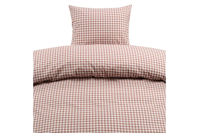 Påslakanset Enkelsäng 2-Dels Märta Ruta - Brun - Textil & mattor - Sängkläder - Täcke