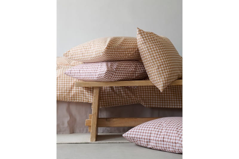 Påslakanset Enkelsäng 2-Dels Märta Ruta - Gul - Textil & mattor - Sängkläder - Täcke