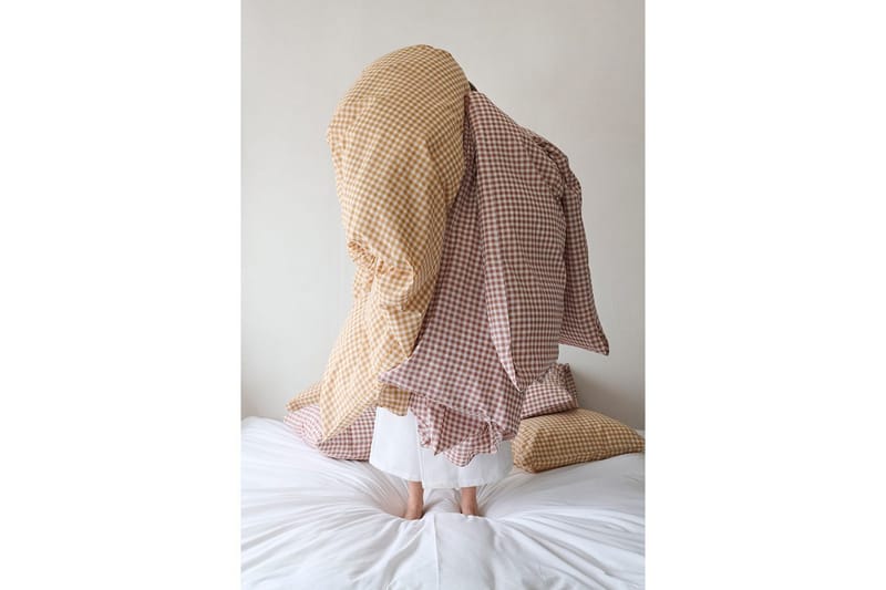 Påslakanset Enkelsäng 2-Dels Märta Ruta - Gul - Textil & mattor - Sängkläder - Täcke