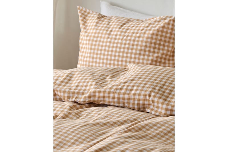 Påslakanset Enkelsäng 2-Dels Märta Ruta - Gul - Textil & mattor - Sängkläder - Täcke