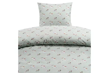 Påslakanset Enkelsäng 2-Dels Plingeling Grön