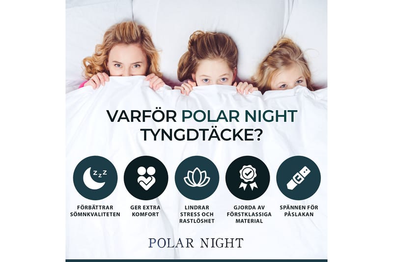Polar Night Tyngdtäcke 9 kg 135x200 cm - Grå - Textil & mattor - Sängkläder - Täcke - Tyngdtäcke