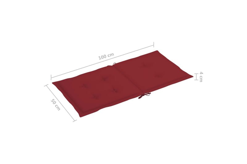 Dynor för trädgårdsstolar 2 st vinröd 100x50x4 cm - Röd - Utemöbler - Dynor - Sittdynor & ryggdynor utemöbler