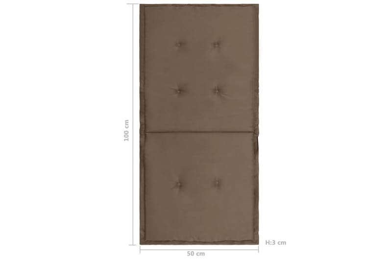 Stolsdynor för trädgården 2 st taupe 100x50x3 cm - Brun - Textil & mattor - Sittkudde & stolsdyna