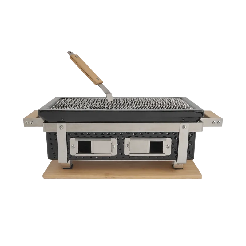 Japansk Hibachi Grill | Fyrkantig bordsgrill i keramik | 40×22×17 cm, undefined