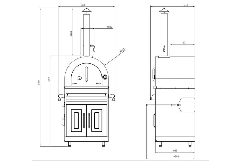 Inox Range - 430SS Stainless - Pizzaugn - Myoutdoorkitchen - Trädgård & spabad - Grillar & matlagning utomhus - Övriga grillar - Pizzaugn & vedugn
