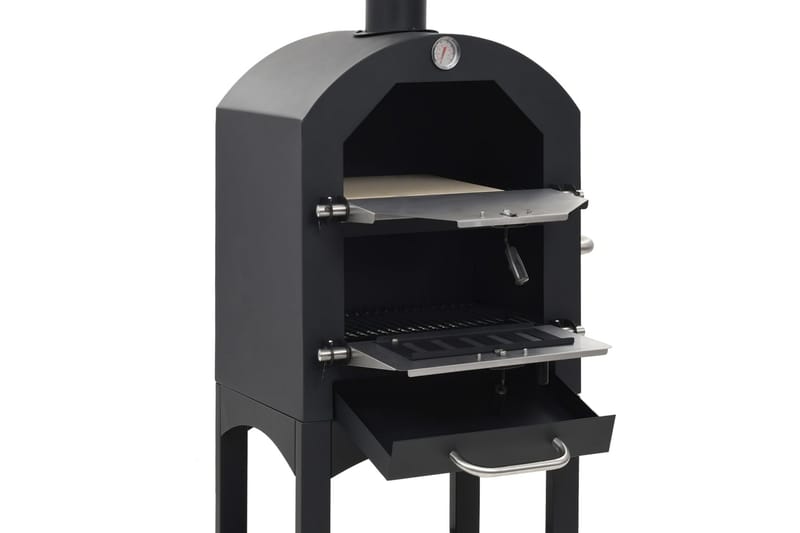 Pizzaugn koleldad med tegelplattor & pizzasten - Svart - Trädgård & spabad - Grillar & matlagning utomhus - Övriga grillar - Pizzaugn & vedugn