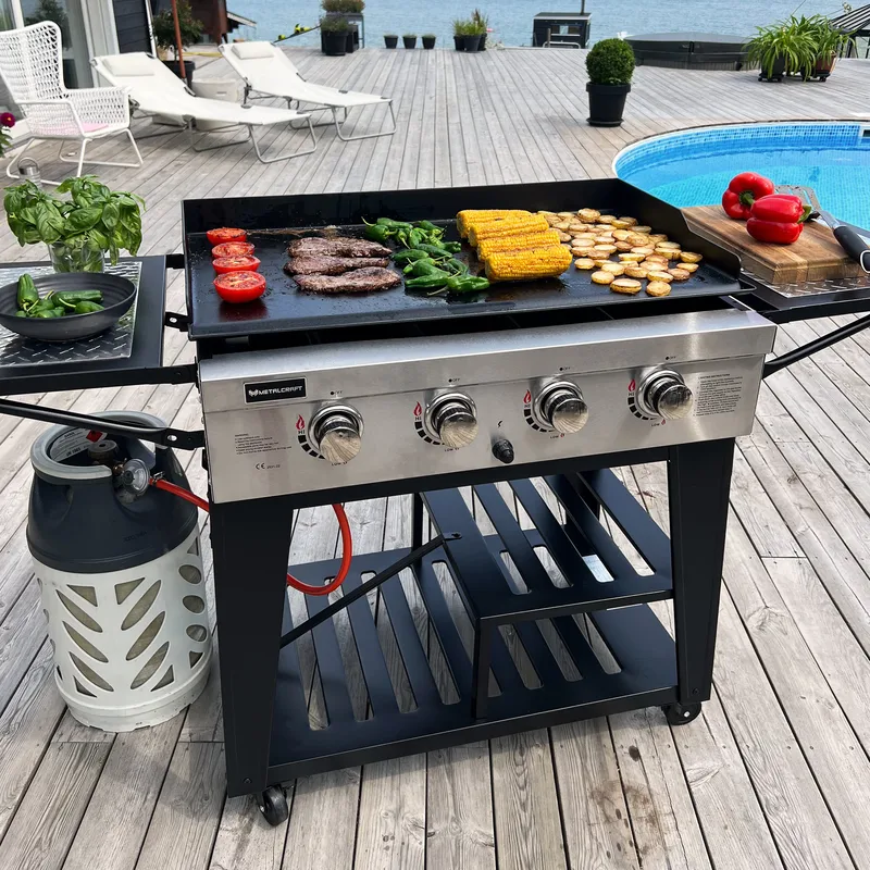 Gasoldrivet stekbord 16 kW | 4 rostfria brännare | Lockhart - Trädgård & spabad - Grillar & matlagning utomhus - Gasolgrill