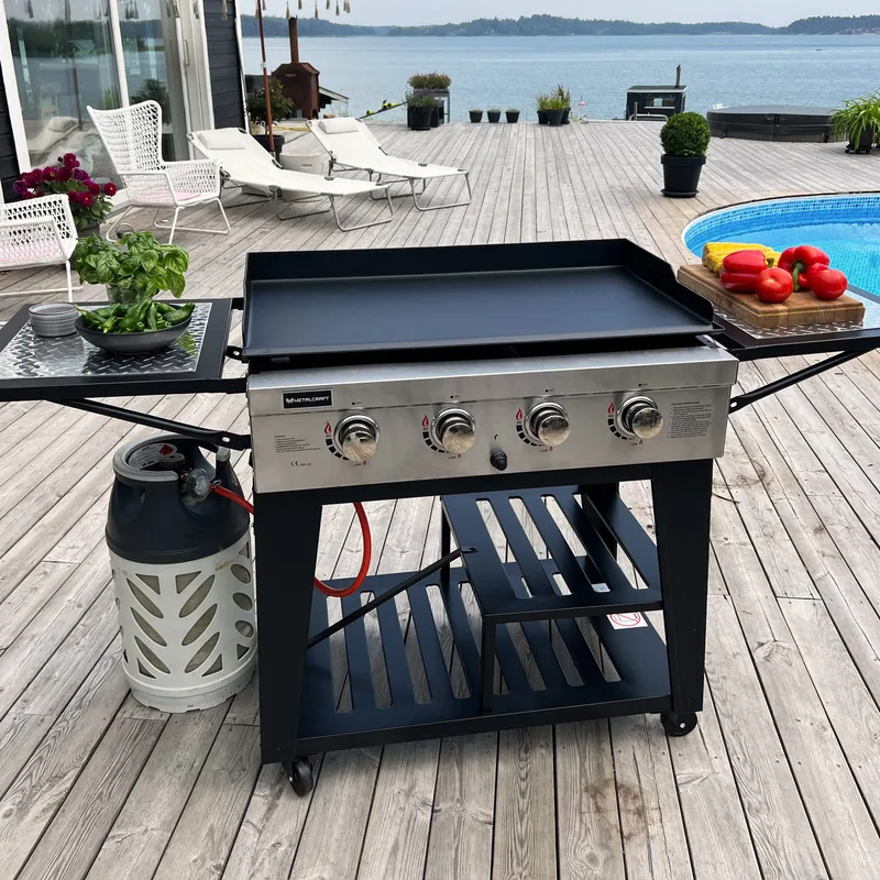 Gasoldrivet stekbord 16 kW | 4 rostfria brännare | Lockhart - Trädgård & spabad - Grillar & matlagning utomhus - Gasolgrill