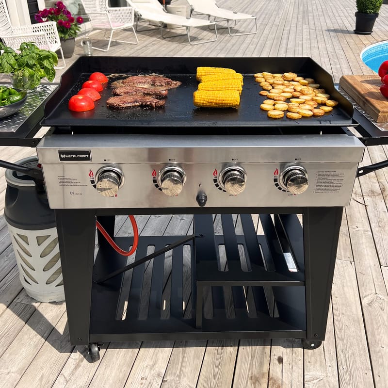 Gasoldrivet stekbord 16 kW | 4 rostfria brännare | Lockhart - Trädgård & spabad - Grillar & matlagning utomhus - Gasolgrill