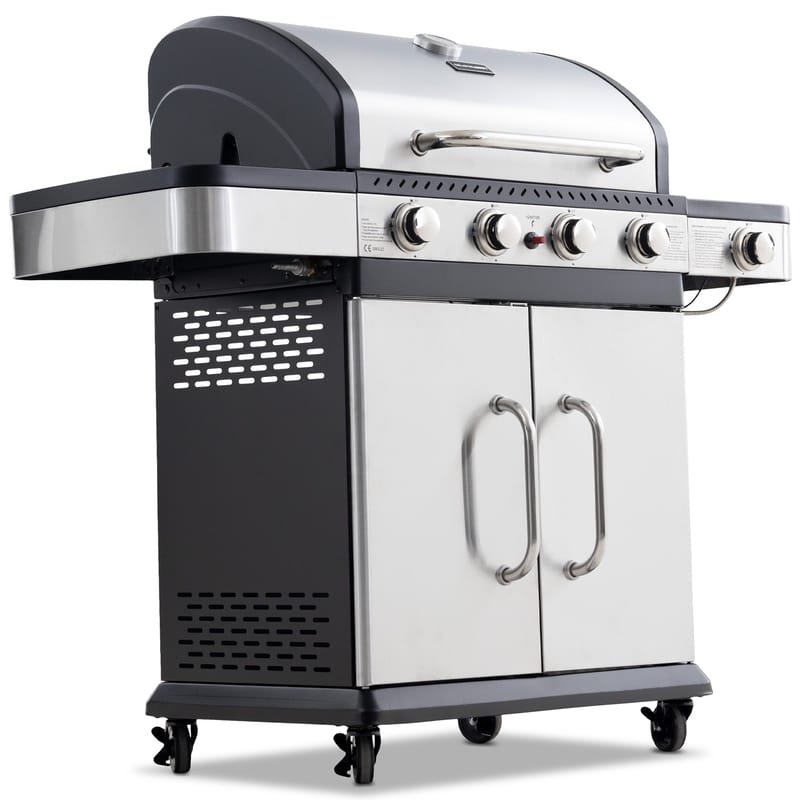 Gasolgrill 14.5 kW | 4 rostfria brännare & 1 sidobrännare | St. Louis - Trädgård & spabad - Grillar & matlagning utomhus - Gasolgrill