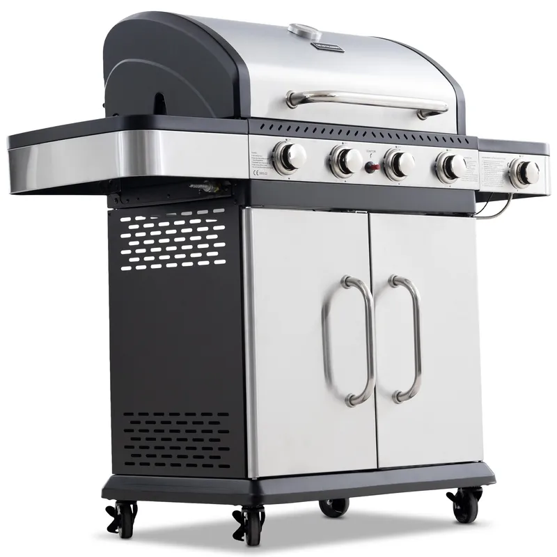 Gasolgrill 14.5 kW | 4 rostfria brännare & 1 sidobrännare | St. Louis - Trädgård & spabad - Grillar & matlagning utomhus - Gasolgrill