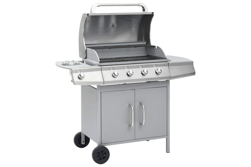 Gasolgrill 4+1 kokzoner silver - Silver - Trädgård & spabad - Grillar & matlagning utomhus - Gasolgrill