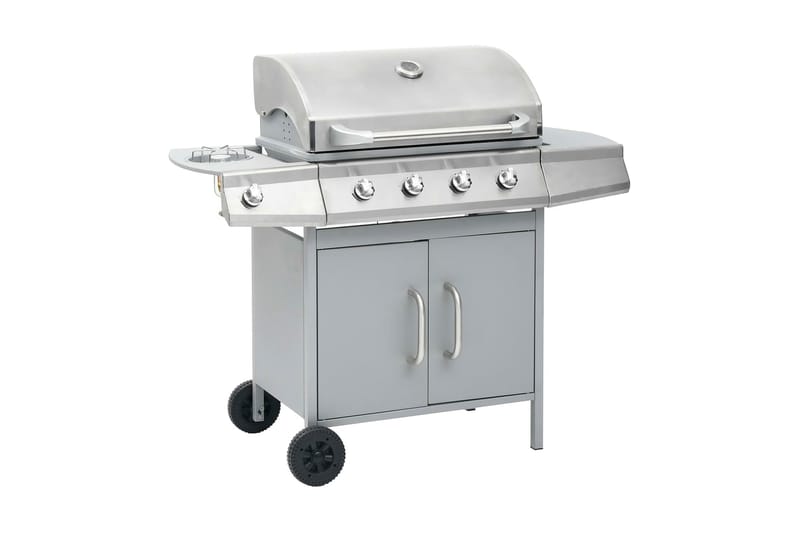 Gasolgrill 4+1 kokzoner silver - Silver - Trädgård & spabad - Grillar & matlagning utomhus - Gasolgrill
