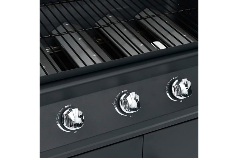 Gasolgrill 4+1 kokzoner svart - Svart - Trädgård & spabad - Grillar & matlagning utomhus - Gasolgrill