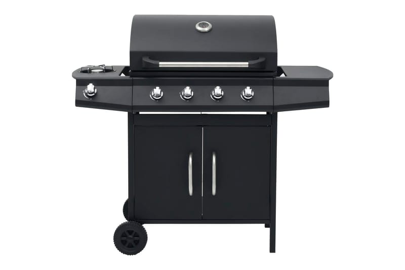 Gasolgrill 4+1 kokzoner svart - Svart - Trädgård & spabad - Grillar & matlagning utomhus - Gasolgrill