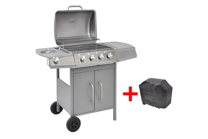 Gasolgrill 4+1 kokzoner silver - Silver - Trädgård & spabad - Grillar & matlagning utomhus - Gasolgrill