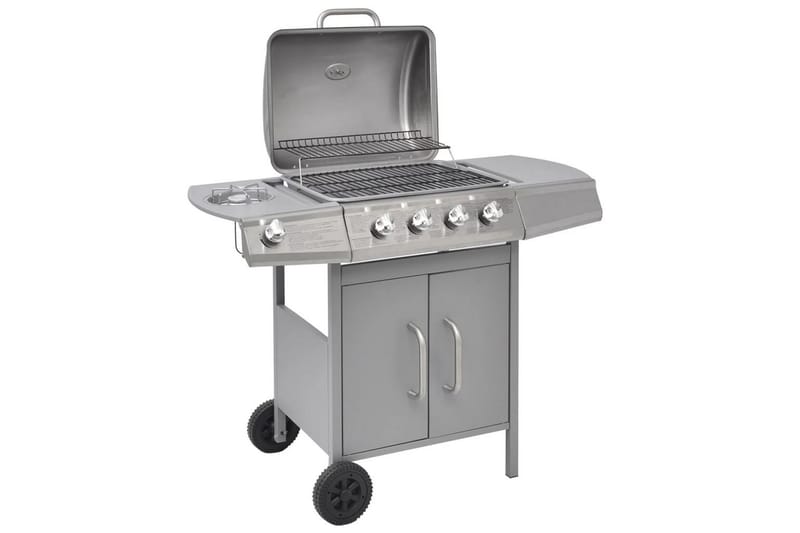 Gasolgrill 4+1 kokzoner silver - Silver - Trädgård & spabad - Grillar & matlagning utomhus - Gasolgrill