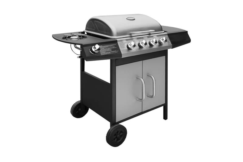 Gasolgrill 4+1 kokzoner svart och silver - Flerfärgad - Trädgård & spabad - Grillar & matlagning utomhus - Gasolgrill