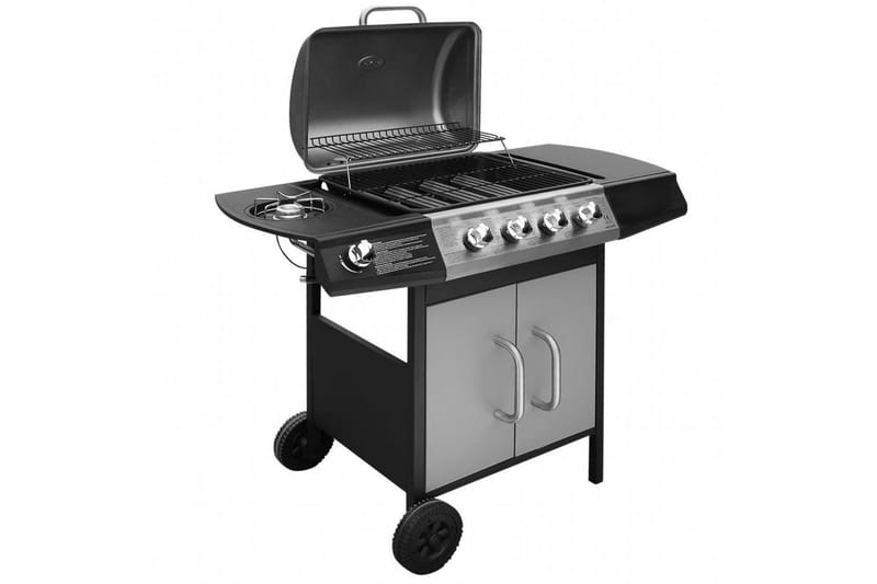 Gasolgrill 4+1 kokzoner svart och silver - Flerfärgad - Trädgård & spabad - Grillar & matlagning utomhus - Gasolgrill