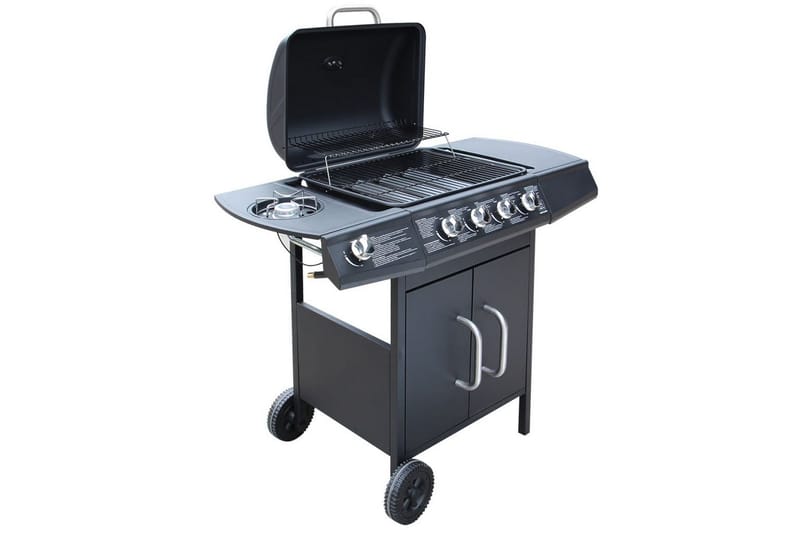 Gasolgrill 4+1 kokzoner svart - Svart - Trädgård & spabad - Grillar & matlagning utomhus - Gasolgrill