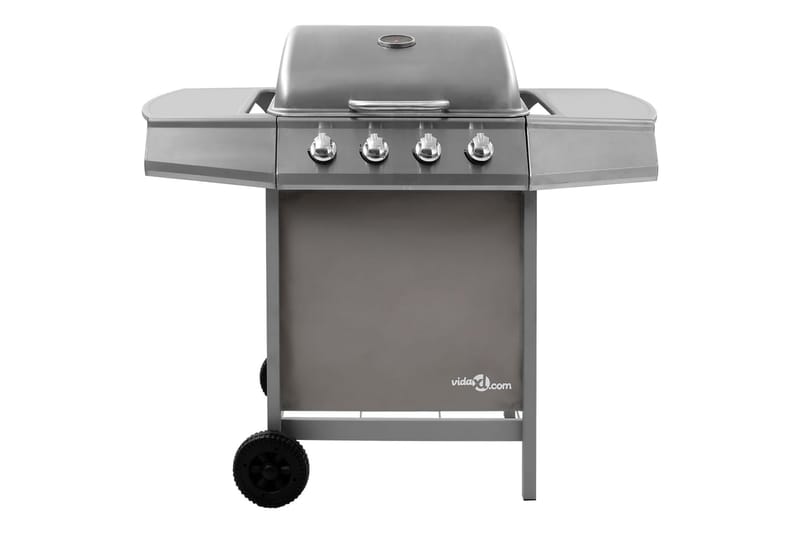 Gasolgrill med 4 brännare silver - Silver - Gasolgrill