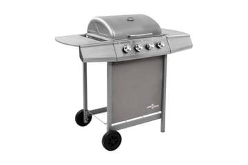 Gasolgrill med 4 brännare silver