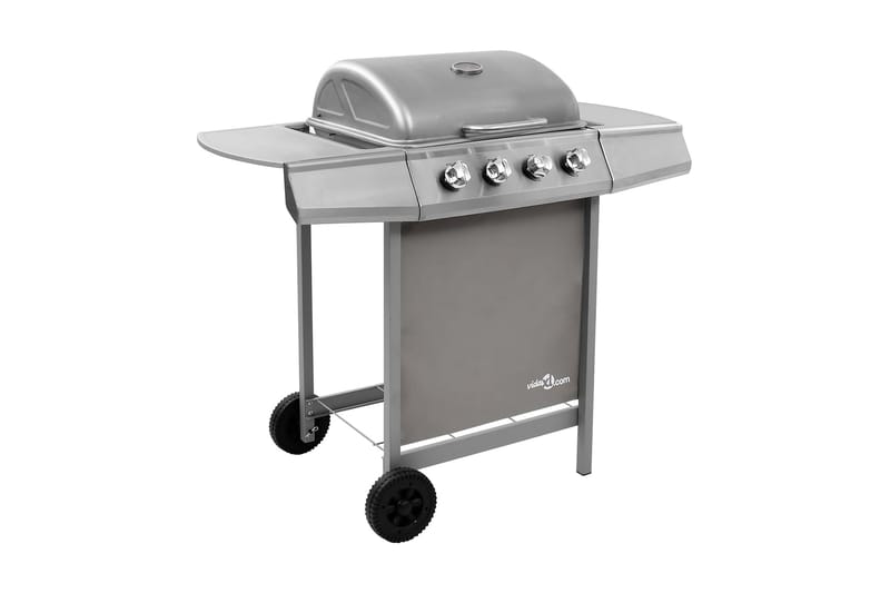 Gasolgrill med 4 brännare silver - Silver - Gasolgrill