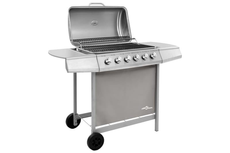 Gasolgrill med 6 brännare silver - Silver - Trädgård & spabad - Grillar & matlagning utomhus - Gasolgrill