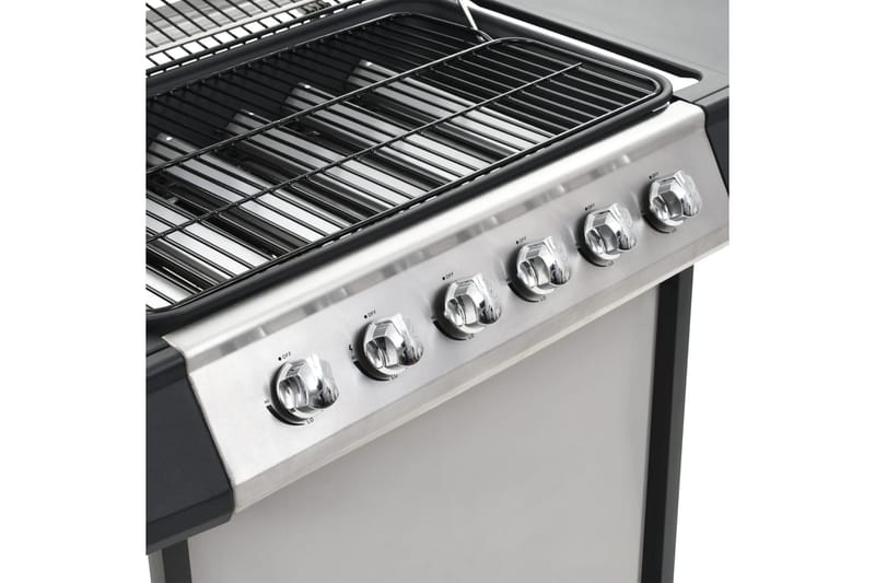 Gasolgrill med 6 grillzoner rostfritt stål silver - Silver - Trädgård & spabad - Grillar & matlagning utomhus - Gasolgrill