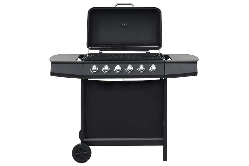 Gasolgrill med 6 grillzoner stål svart - Svart - Trädgård & spabad - Grillar & matlagning utomhus - Gasolgrill