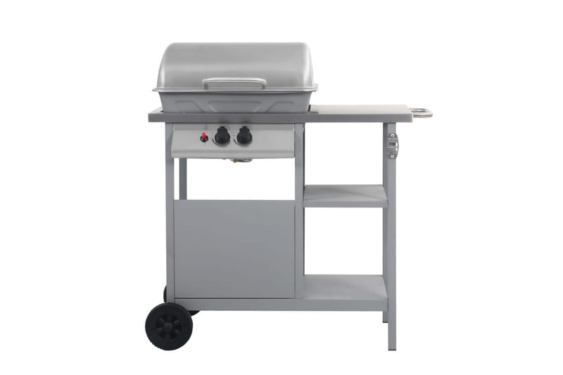 Gasolgrill med sidobord i 3 nivåer silver - Silver - Trädgård & spabad - Grillar & matlagning utomhus - Gasolgrill