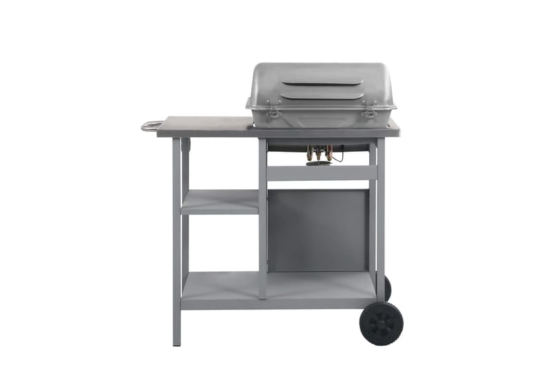 Gasolgrill med sidobord i 3 nivåer silver - Silver - Trädgård & spabad - Grillar & matlagning utomhus - Gasolgrill