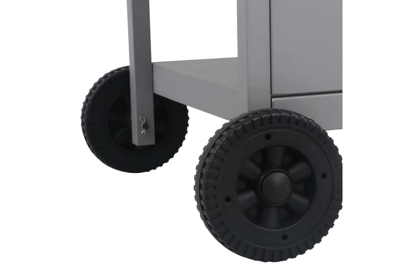 Gasolgrill med sidobord i 3 nivåer silver - Silver - Trädgård & spabad - Grillar & matlagning utomhus - Gasolgrill